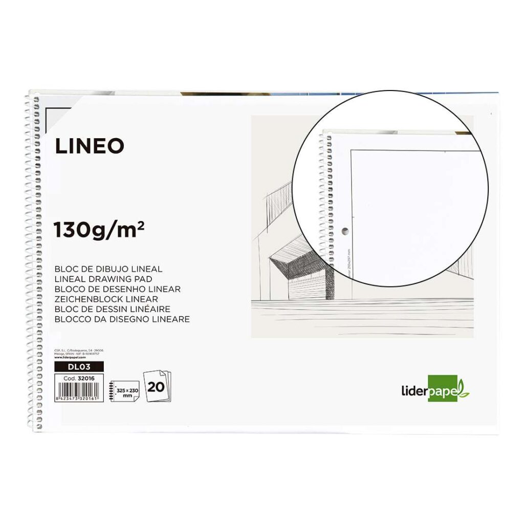 Bloc de dibujo blanco microperforado tamaño folio con recuadro ...