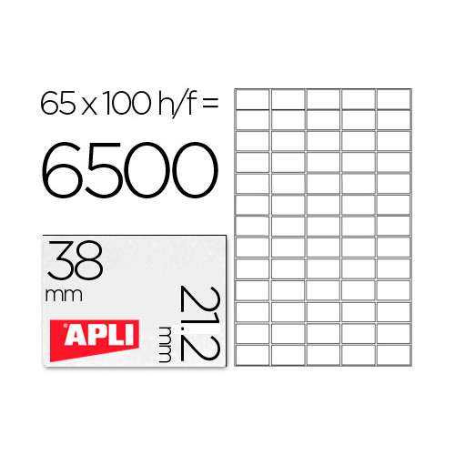 etiquetas adhesivas marca apli 38 x 212 mm 43731