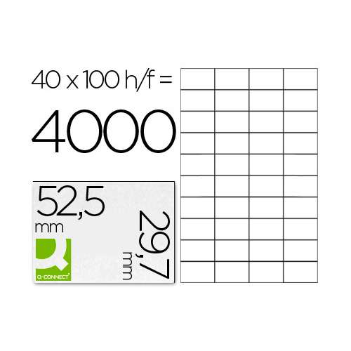 etiquetas adhesivas marca q connect 525 x 297 mm 34380