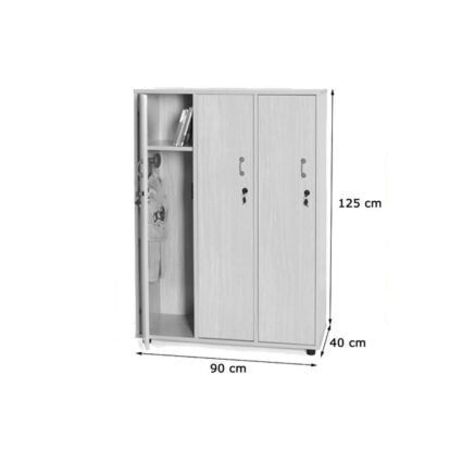 Taquilla 3 personas 125 cm alto con llave