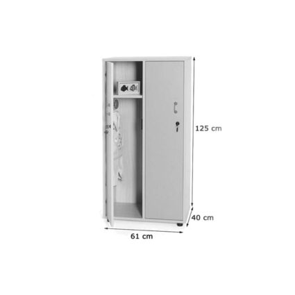 Taquilla 2 personas 125 cm alto con llave