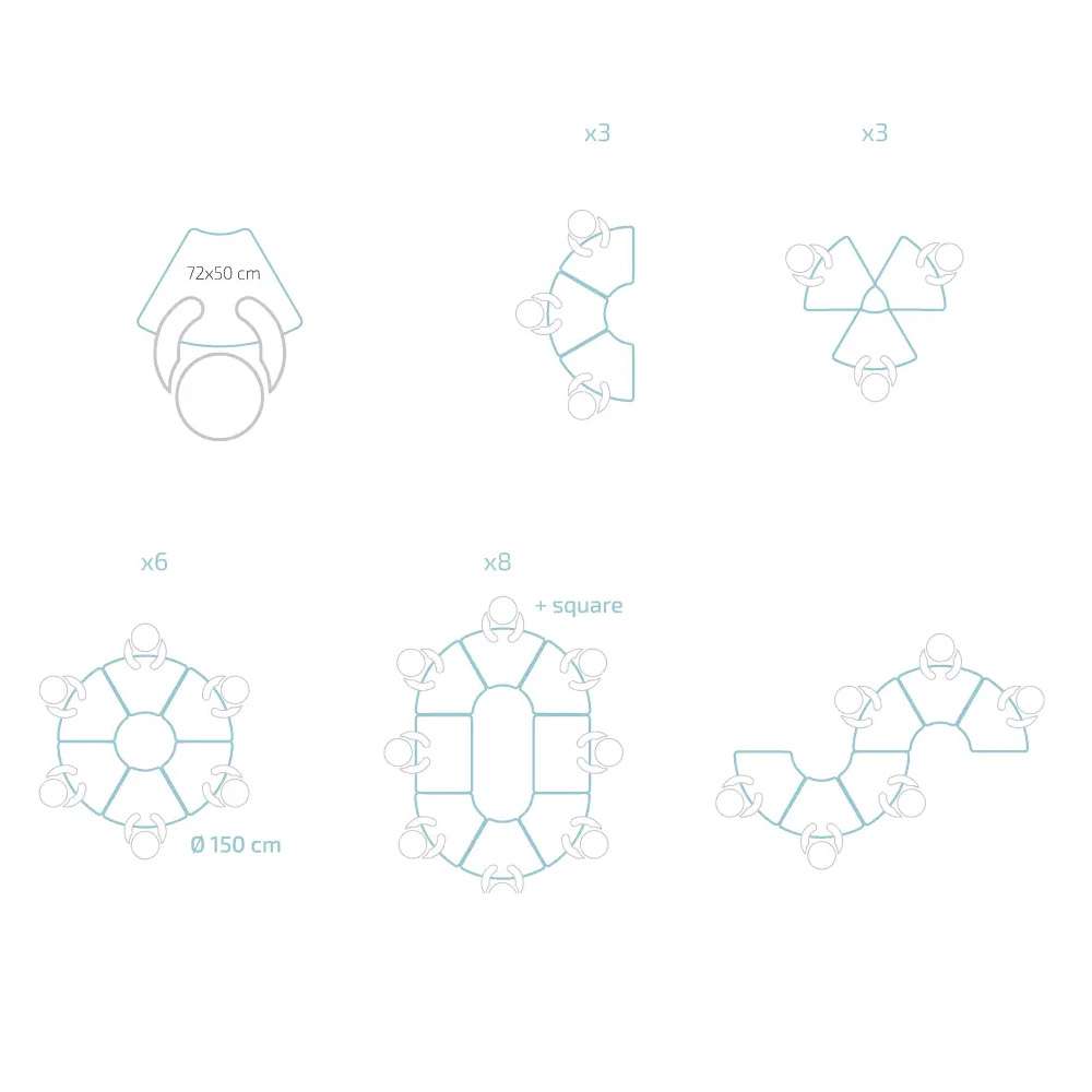 Mesa Hexa. 1:6 Diámetro 150 cm. - Imagen 5