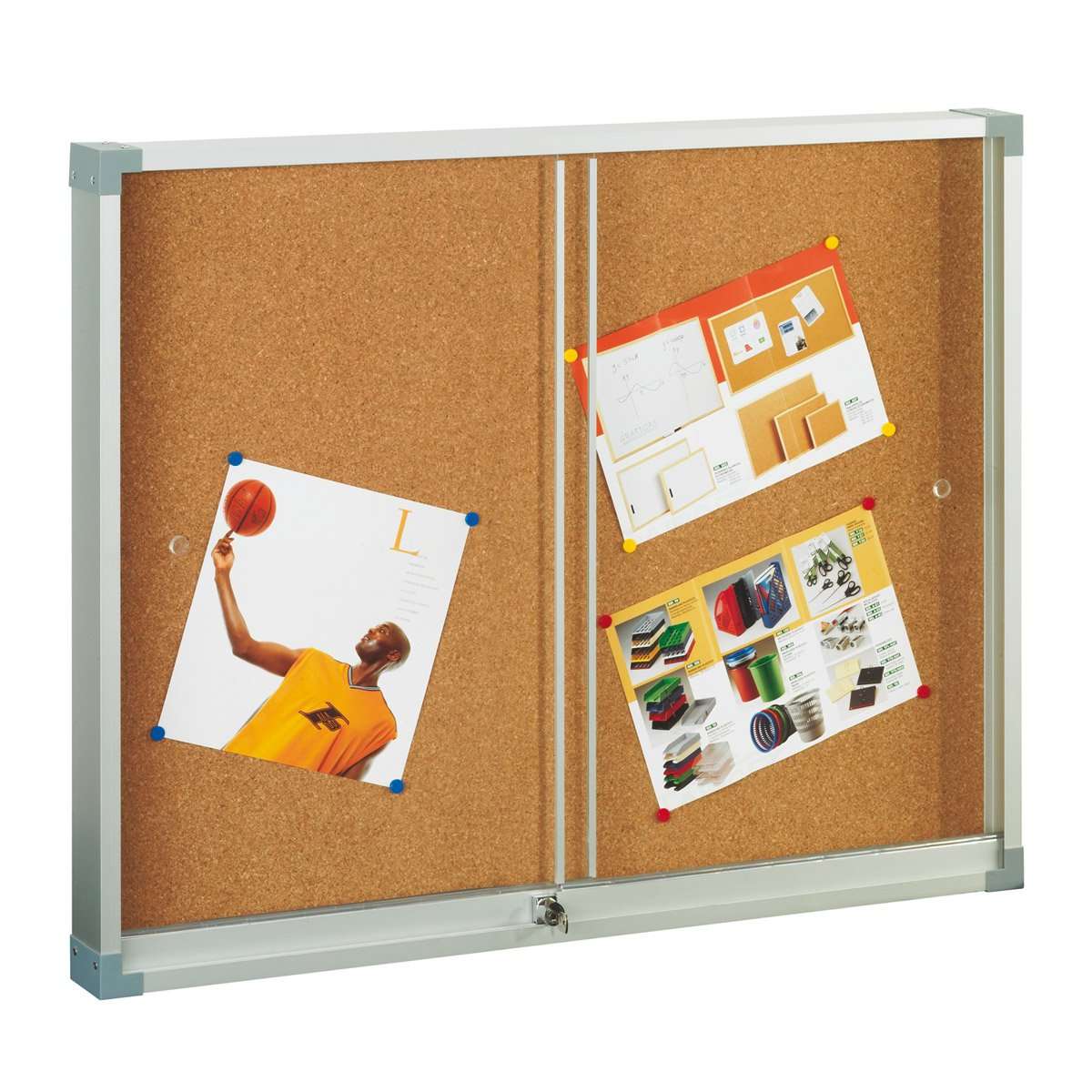 Vitrina para anuncios de corcho